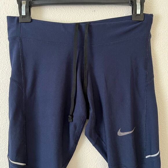 Womens Nike Pants S Small Navy Blue Athletic Gym Workout Capri S/P - Picture 4 of 5